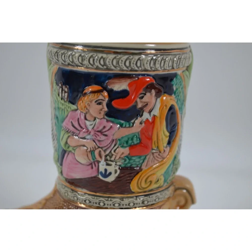 Vtg German Ceramic‎ Boot Shaped Beer Stein Mug Hopfen u. Malz Gotterhalt's 5